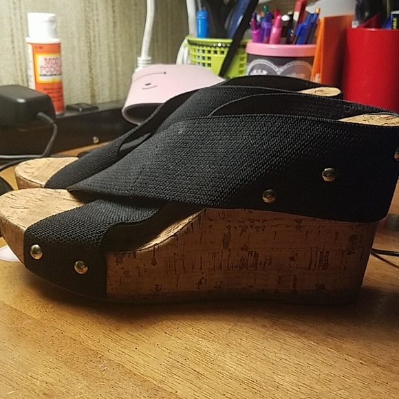 Montego Bay Club Wedge Elastic Strappy 6.5 Black - Picture 2 of 7